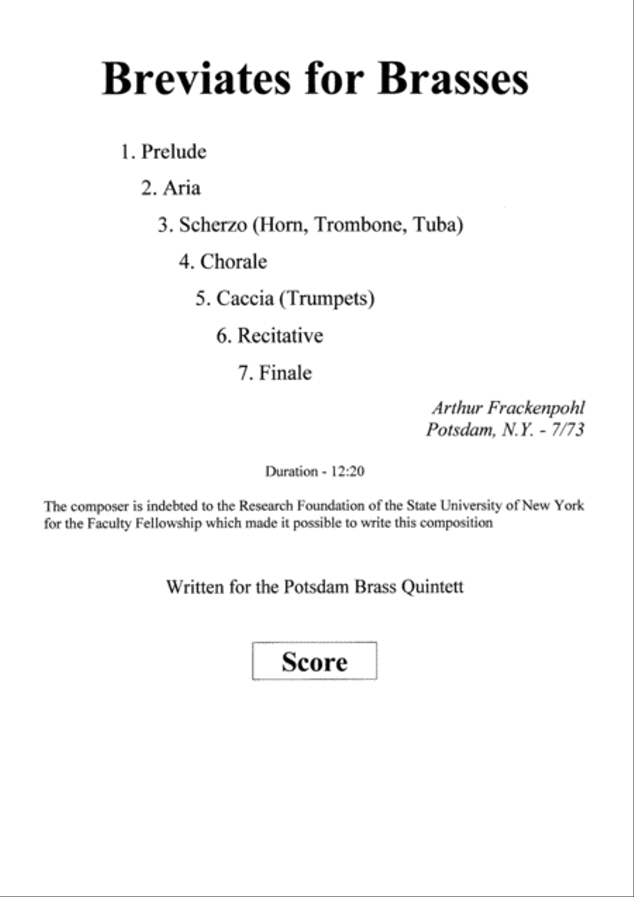 Breviates for Brasses