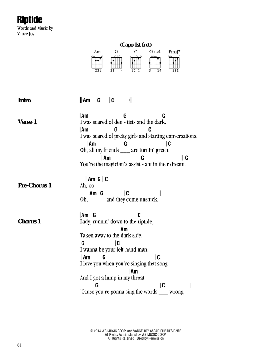 Riptide Acoustic Guitar scores gallery preview page 1