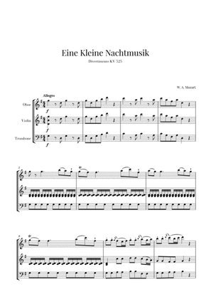 Book cover for Eine Kleine Nachtmusik for Oboe, Violin and Trombone