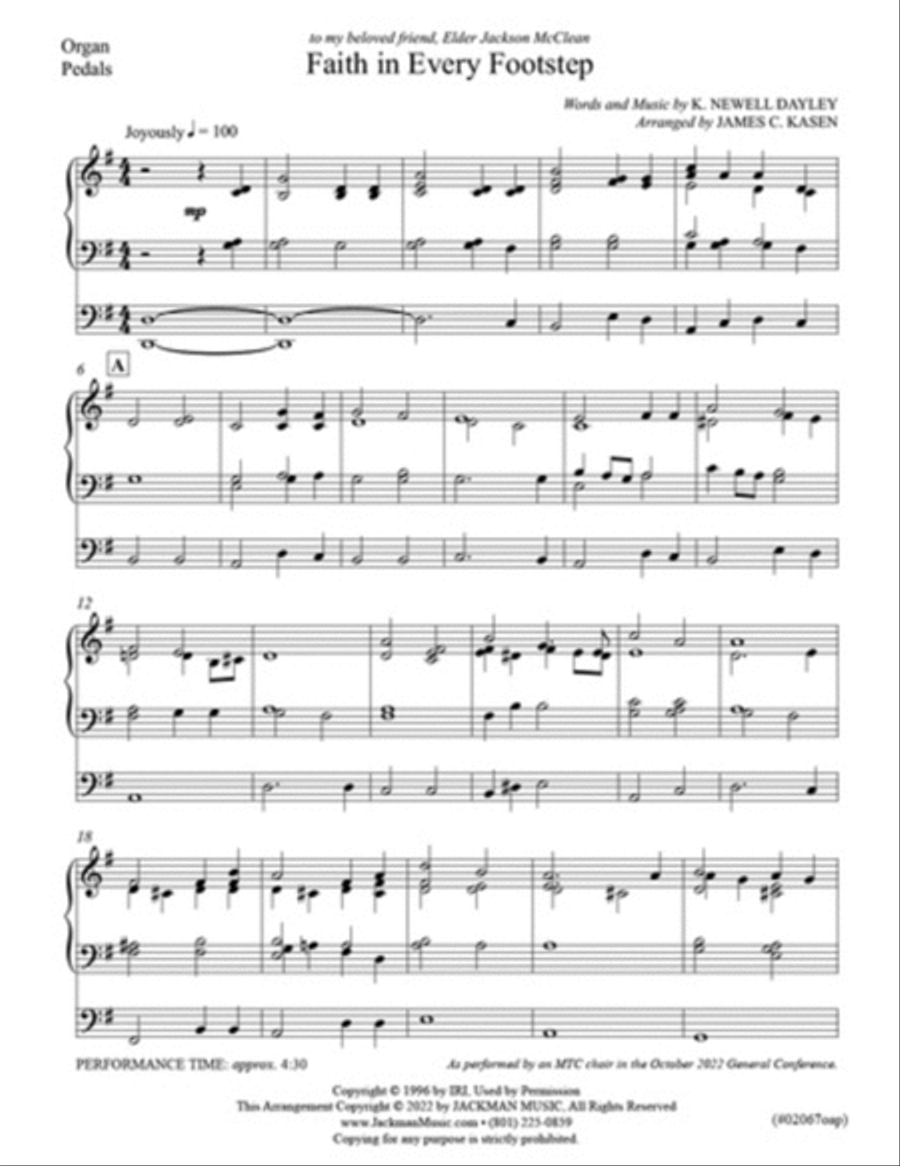 Faith in Every Footstep - SATB - Kasen 4-Part scores gallery preview page 4