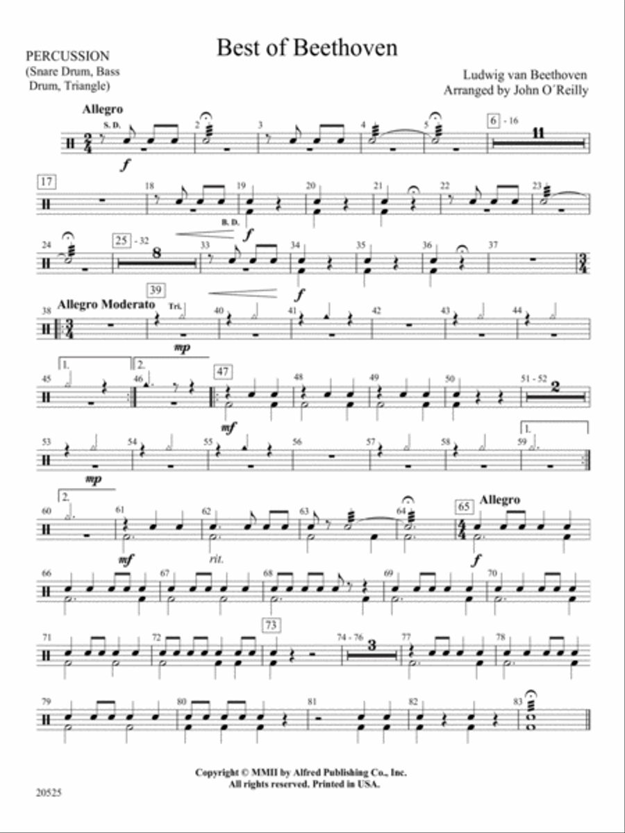 Best of Beethoven: 1st Percussion Concert Band scores gallery preview page 1