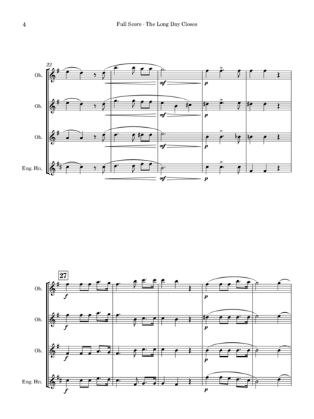 The Long Day Closes (arr. Double-Reed Quartet) image number null