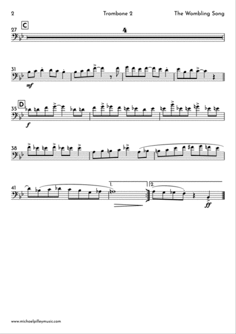 The Wombling Song Brass Ensemble scores gallery preview page 5