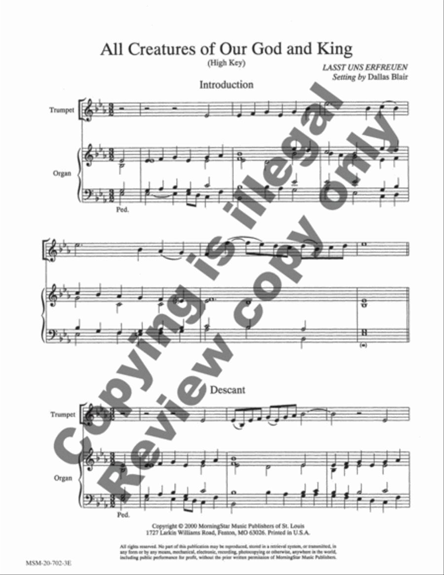Hymn Introductions and Descants for Trumpet and Organ, Set 2 Trumpet scores gallery preview page 4