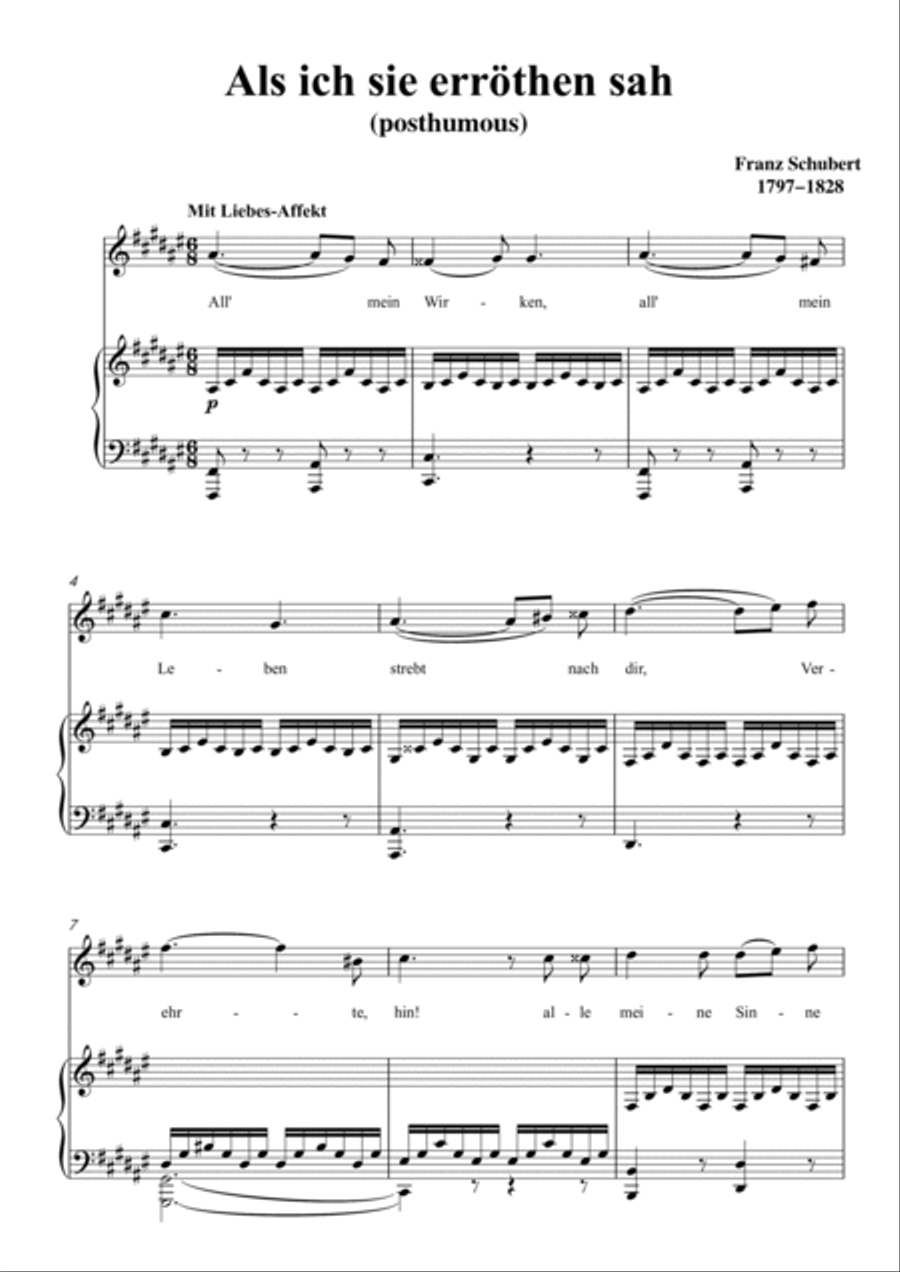 Schubert-Als ich sie errothen sah in #F for Vocal and Piano Voice scores gallery preview page 2