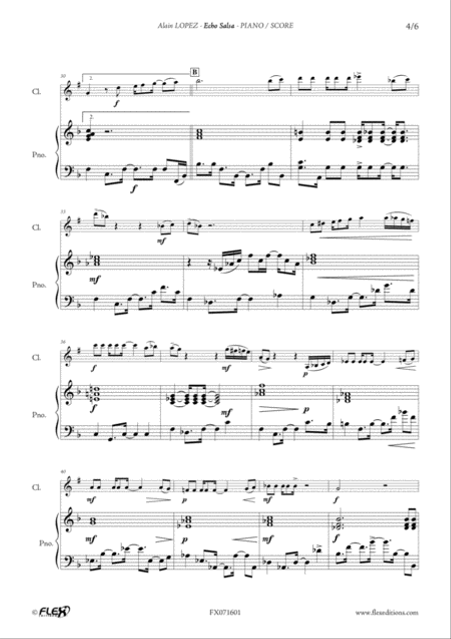 Echo Salsa Echo Salsa B-Flat Clarinet scores gallery preview page 4