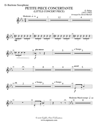 Petite Piece Concertante (Little Concert Piece) (Solo Cornet and Concert Band): E-flat Baritone Saxophone