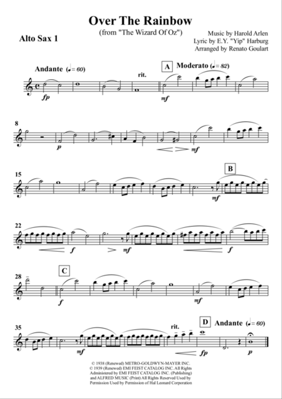 Over The Rainbow (from The Wizard Of Oz) Woodwind Quartet scores gallery preview page 6