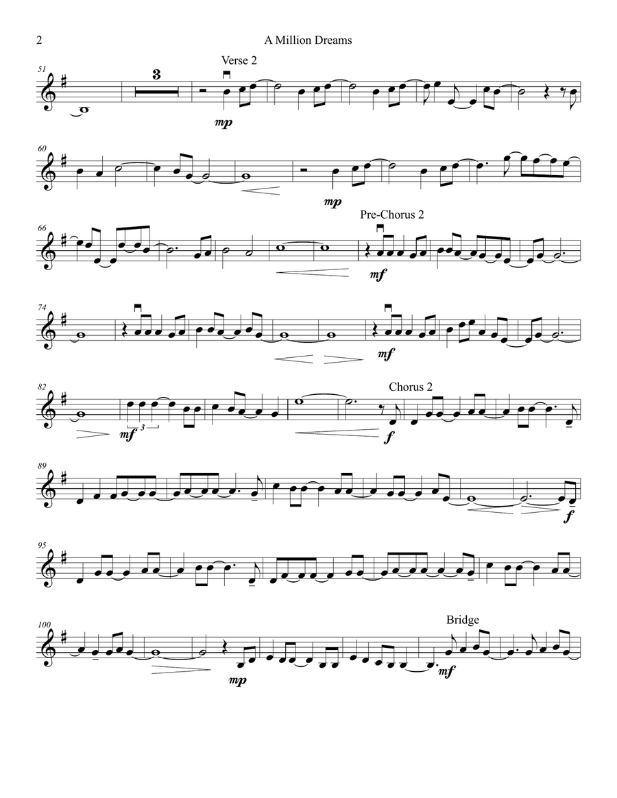 A Million Dreams Violin Solo scores gallery preview page 2