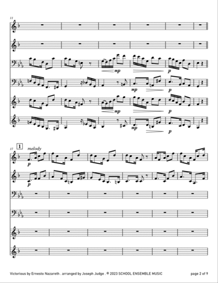Victorious by Nazareth for Brass Quartet in Schools Brass Quartet scores gallery preview page 2