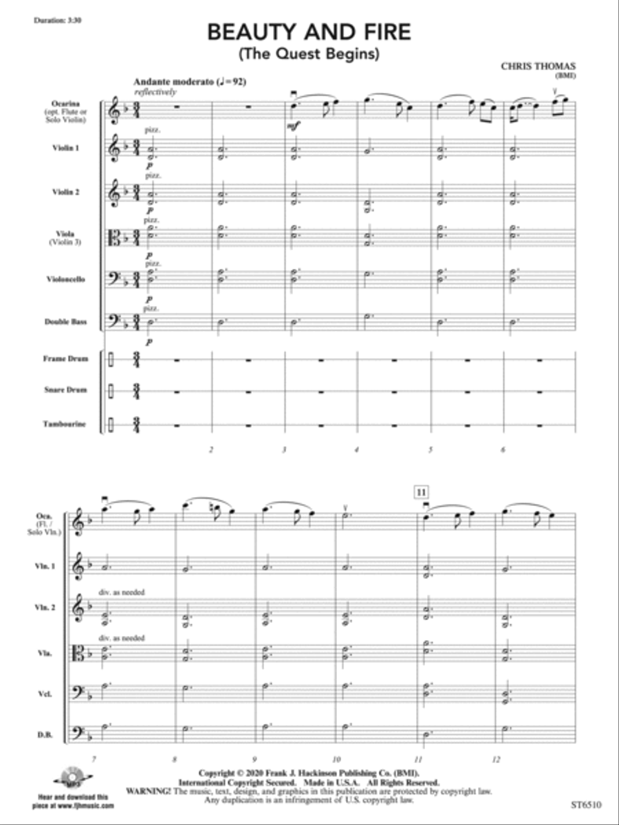 Beauty and Fire (The Quest Begins): Score String Orchestra scores gallery preview page 3