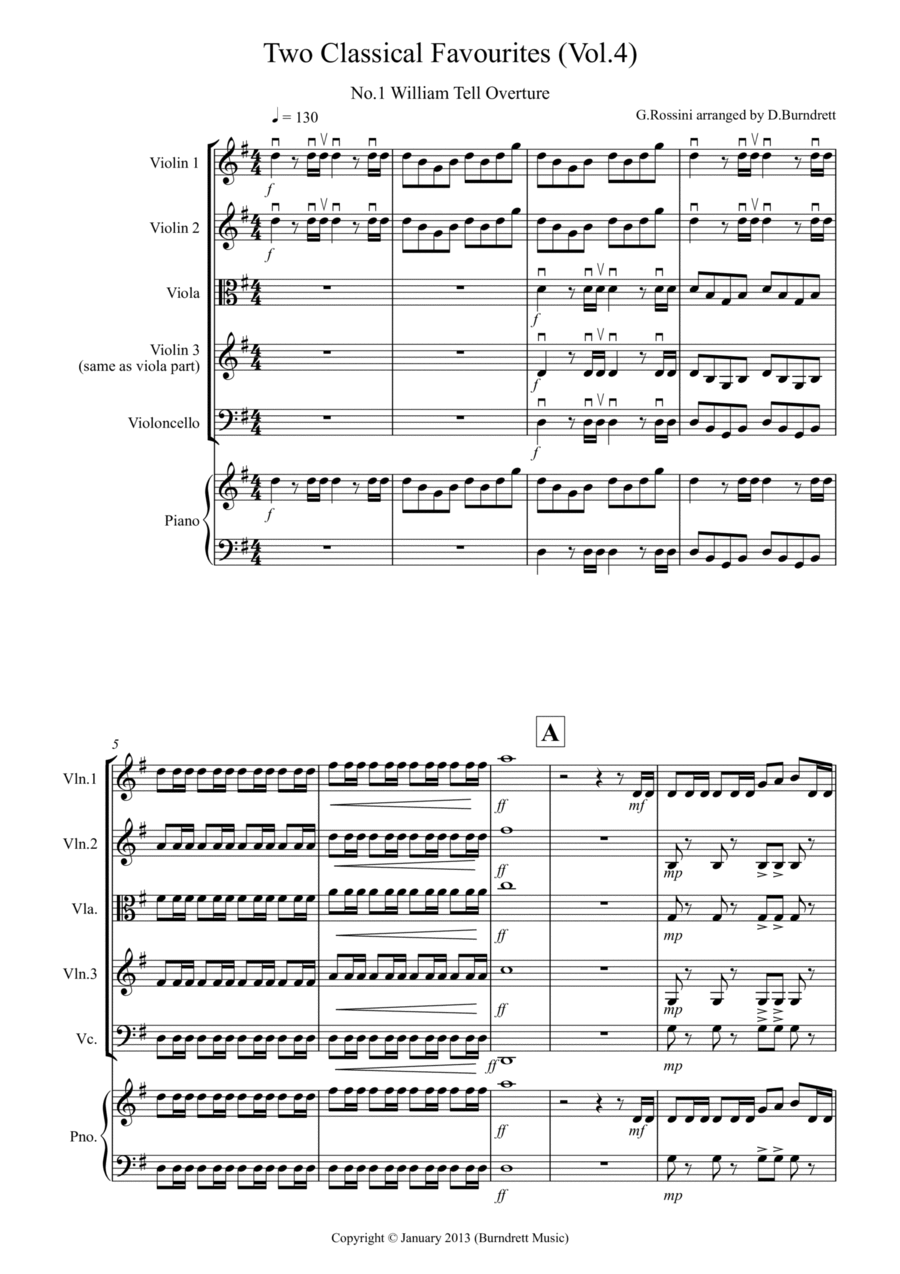 2 Classical Favourites for String Quartet (volume four) String Quartet scores gallery preview page 1