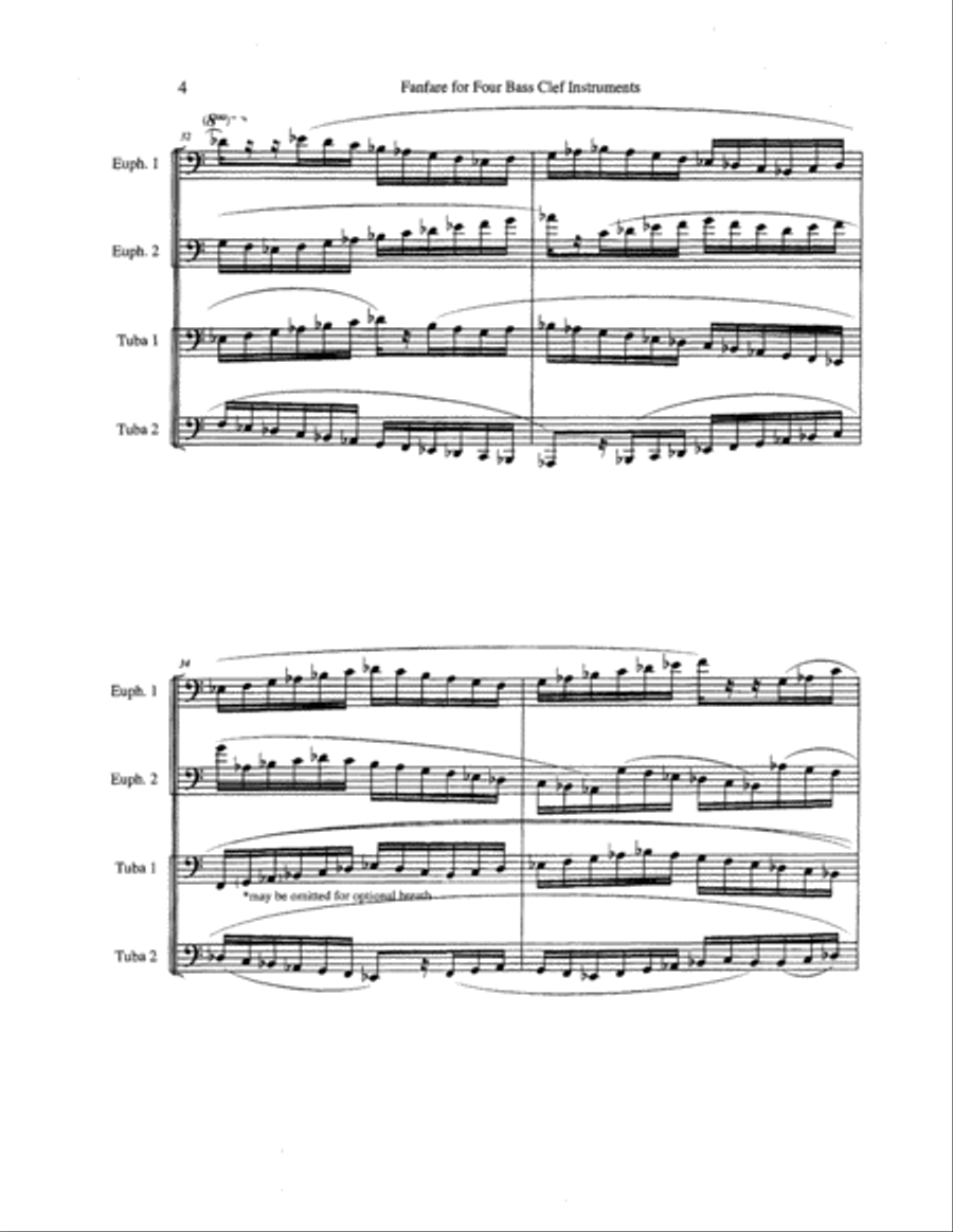 Fanfare for Four Bass Clef Instruments EETT scores gallery preview page 5