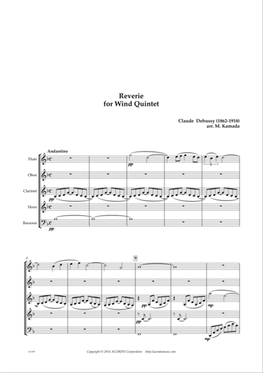 Reverie for Wind Quintet Woodwind Quintet scores gallery preview page 1