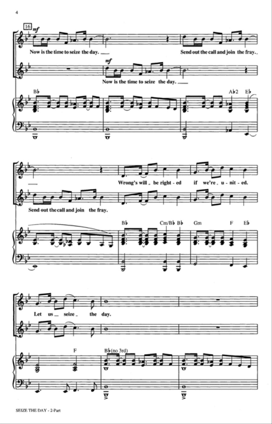 Seize The Day (from Newsies) (arr. Roger Emerson) 2-Part scores gallery preview page 3