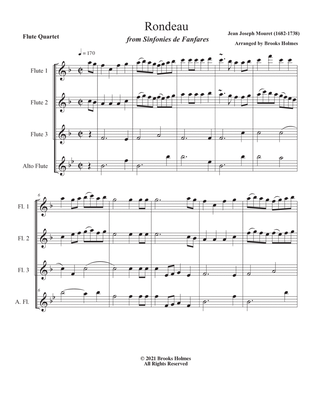 Rondeau "Theme from Masterpiece Theater" for Flute Quartet