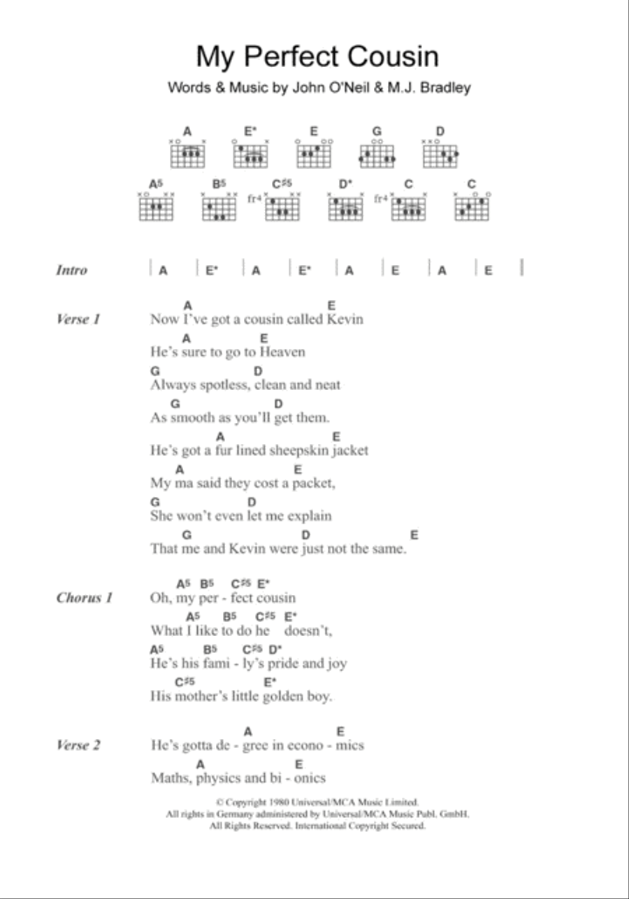 My Perfect Cousin Acoustic Guitar scores gallery preview page 1