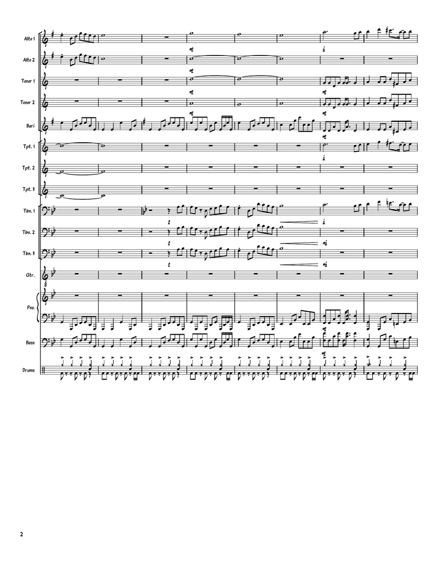 Sono Chino Sadame Sono Chino Sadame Jazz Ensemble scores gallery preview page 2