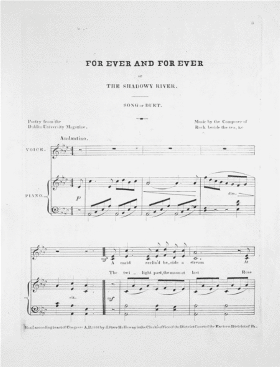 Forever and Forever, or, The Shadowy River. Romanza Voice scores gallery preview page 2