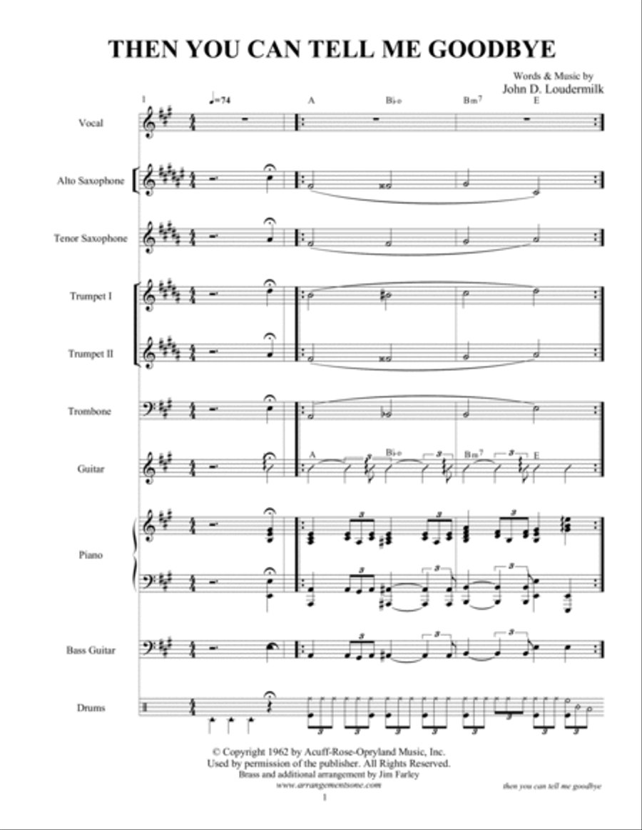 Then You Can Tell Me Goodbye Large Ensemble scores gallery preview page 3
