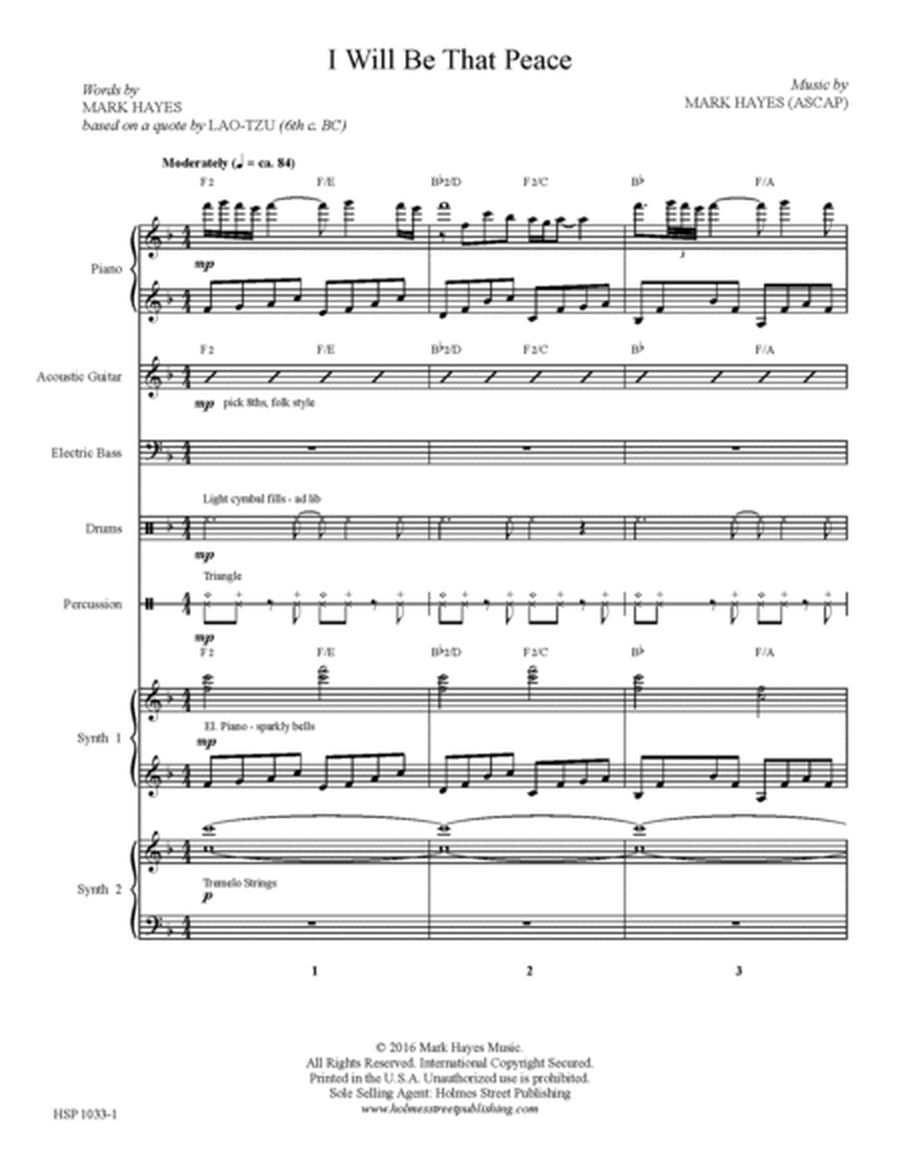 I Will Be That Peace - Instrumental Score and Parts image number null
