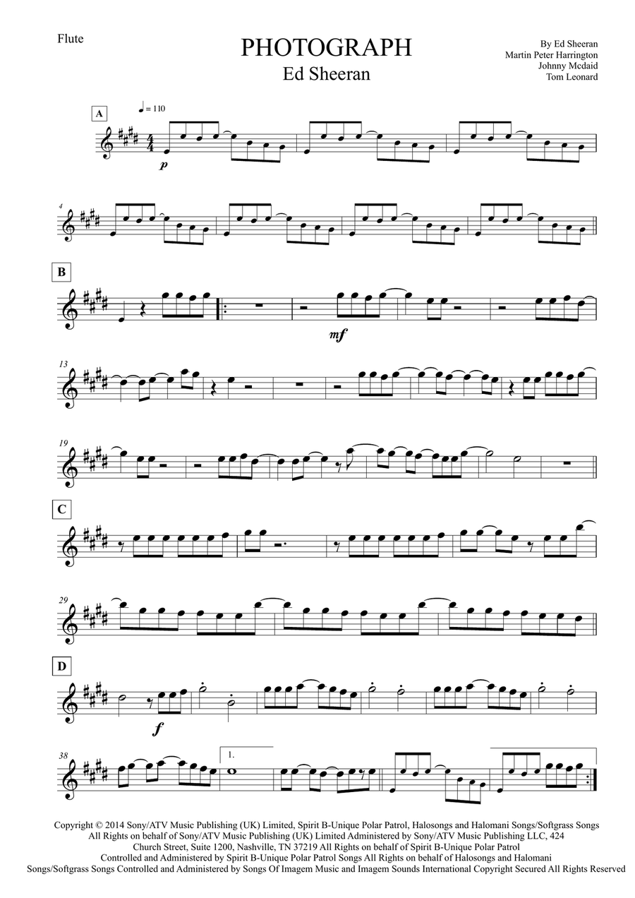 Photograph Flute Solo scores gallery preview page 1