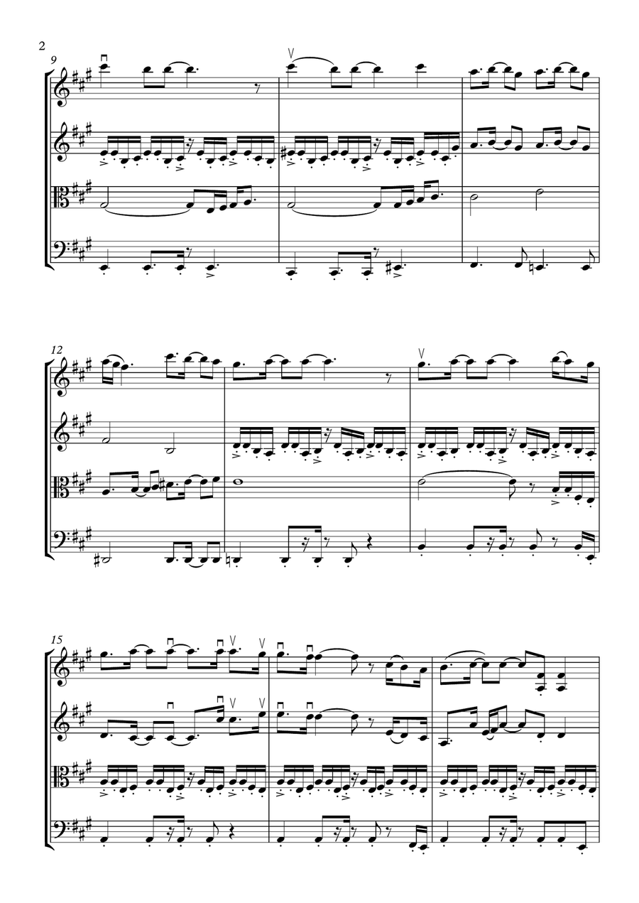 Dancing Queen String Quartet scores gallery preview page 2