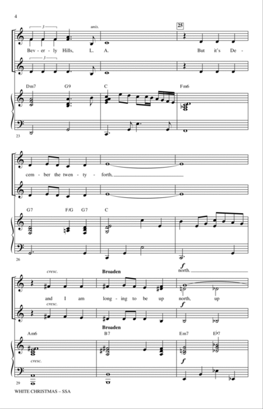White Christmas (arr. Mac Huff) SSA scores gallery preview page 3