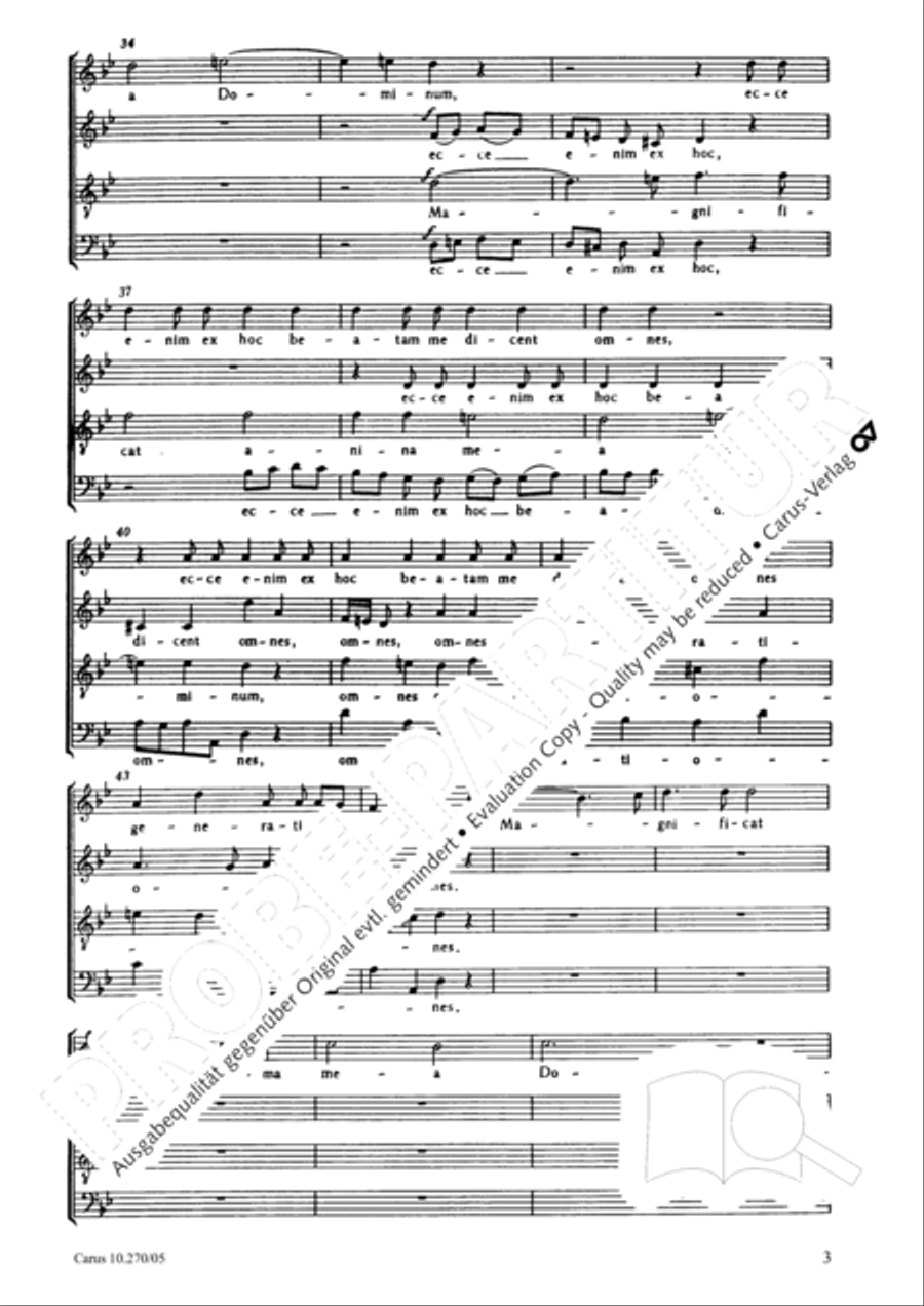 Magnificat in B flat major 4-Part scores gallery preview page 4