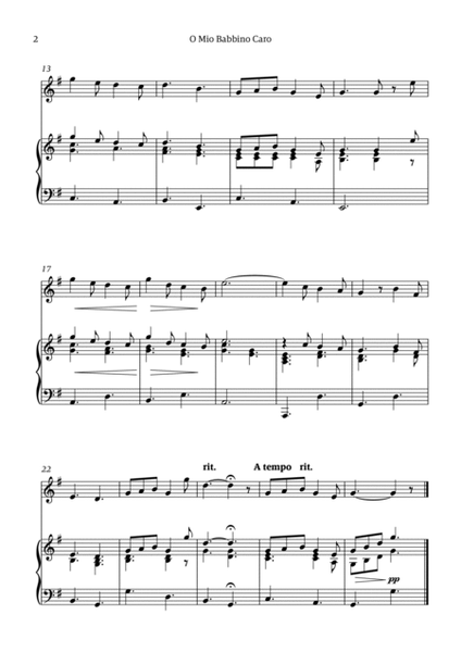 O Mio Babbino Caro - for violin solo (with piano accompaniment) image number null
