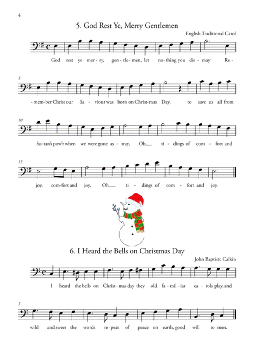 20 Easy Christmas Carols for VIOLONCELLO image number null