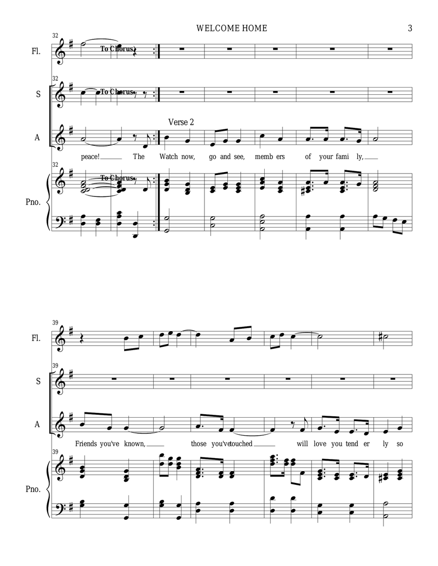 Welcome Home Welcome Home Small Ensemble scores gallery preview page 3