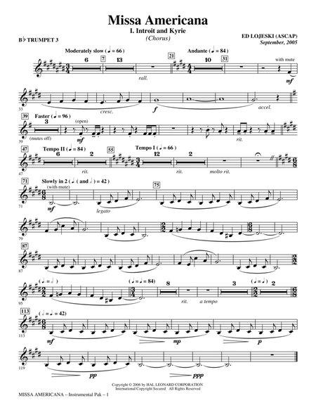 Missa Americana - Bb Trumpet 3