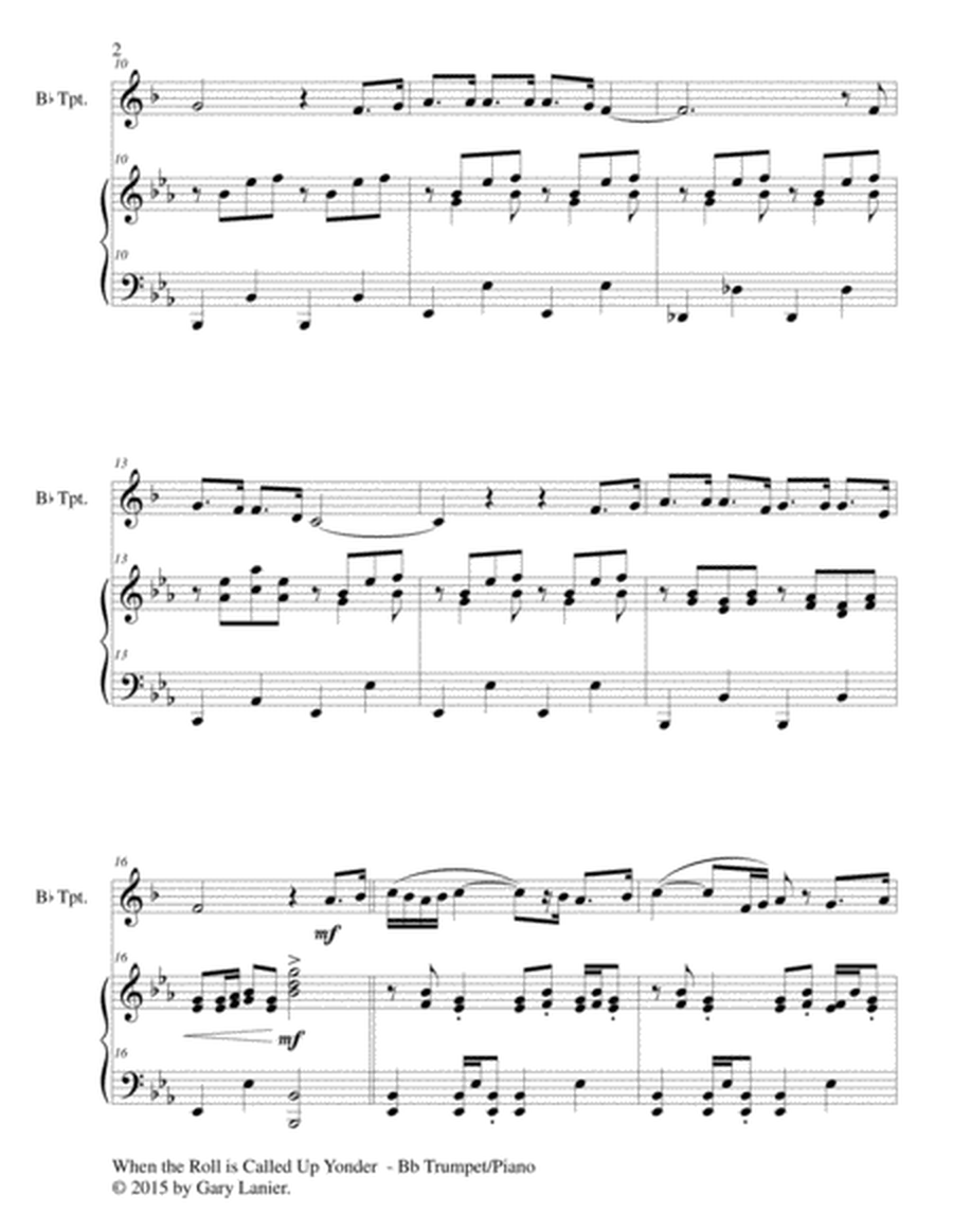 WHEN THE ROLL IS CALLED UP YONDER (Duet – Bb Trumpet and Piano/Score and Parts) image number null