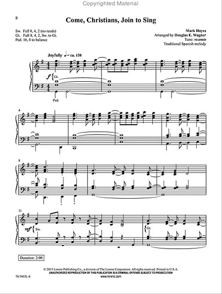 Mark Hayes: Hymns for Organ, Vol. 3 Organ Solo scores gallery preview page 5