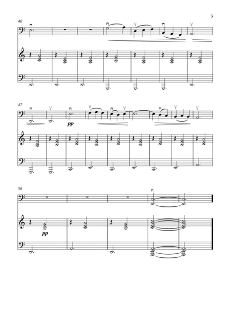 Gymnopedie - n°3 for cello and piano Piano scores gallery preview page 4