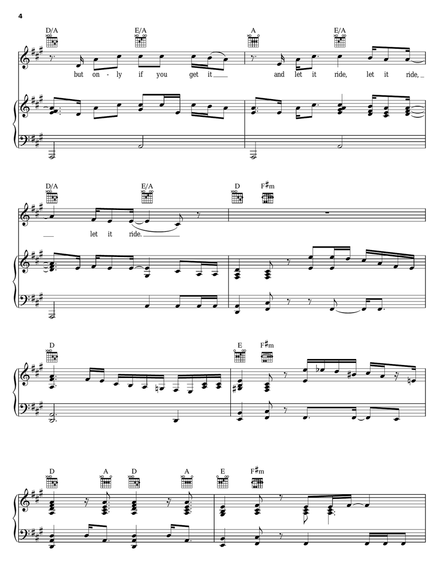 Let It Ride Piano, Vocal, Guitar scores gallery preview page 4
