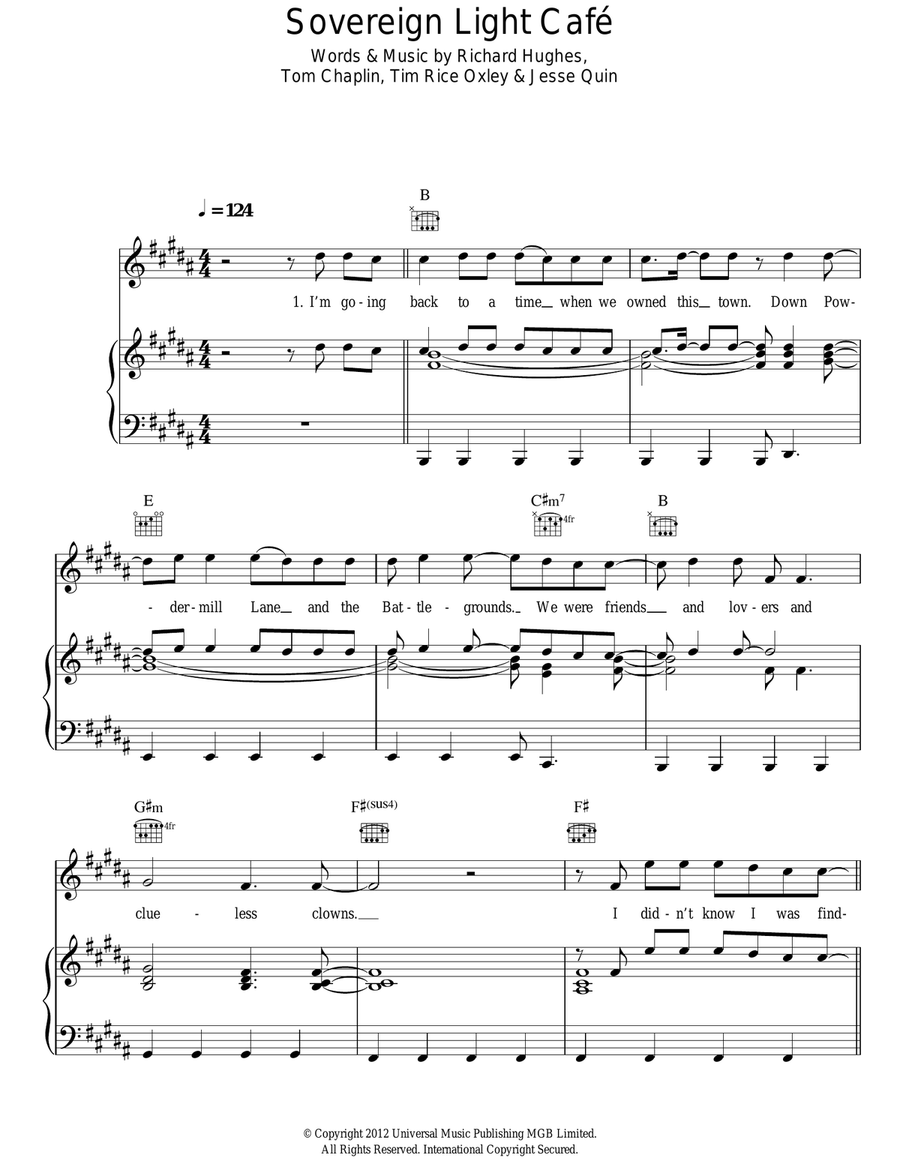 Sovereign Light Cafe Acoustic Guitar scores gallery preview page 1