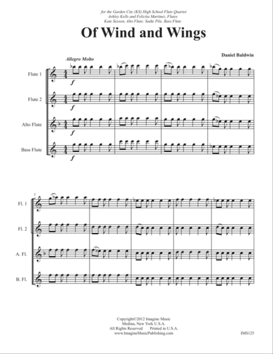Of Wind and Wings Flute Quartet scores gallery preview page 3