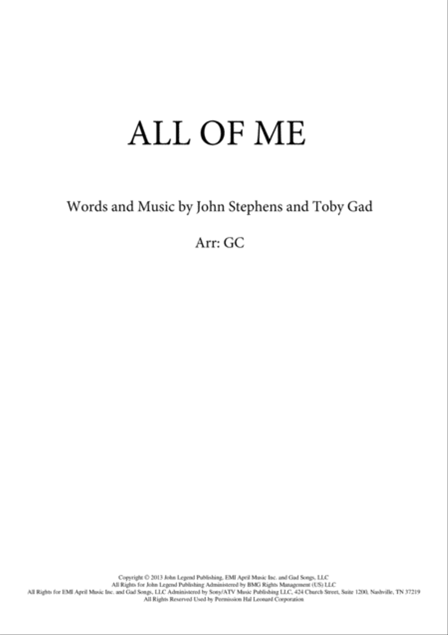 All Of Me Piano Solo scores gallery preview page 1