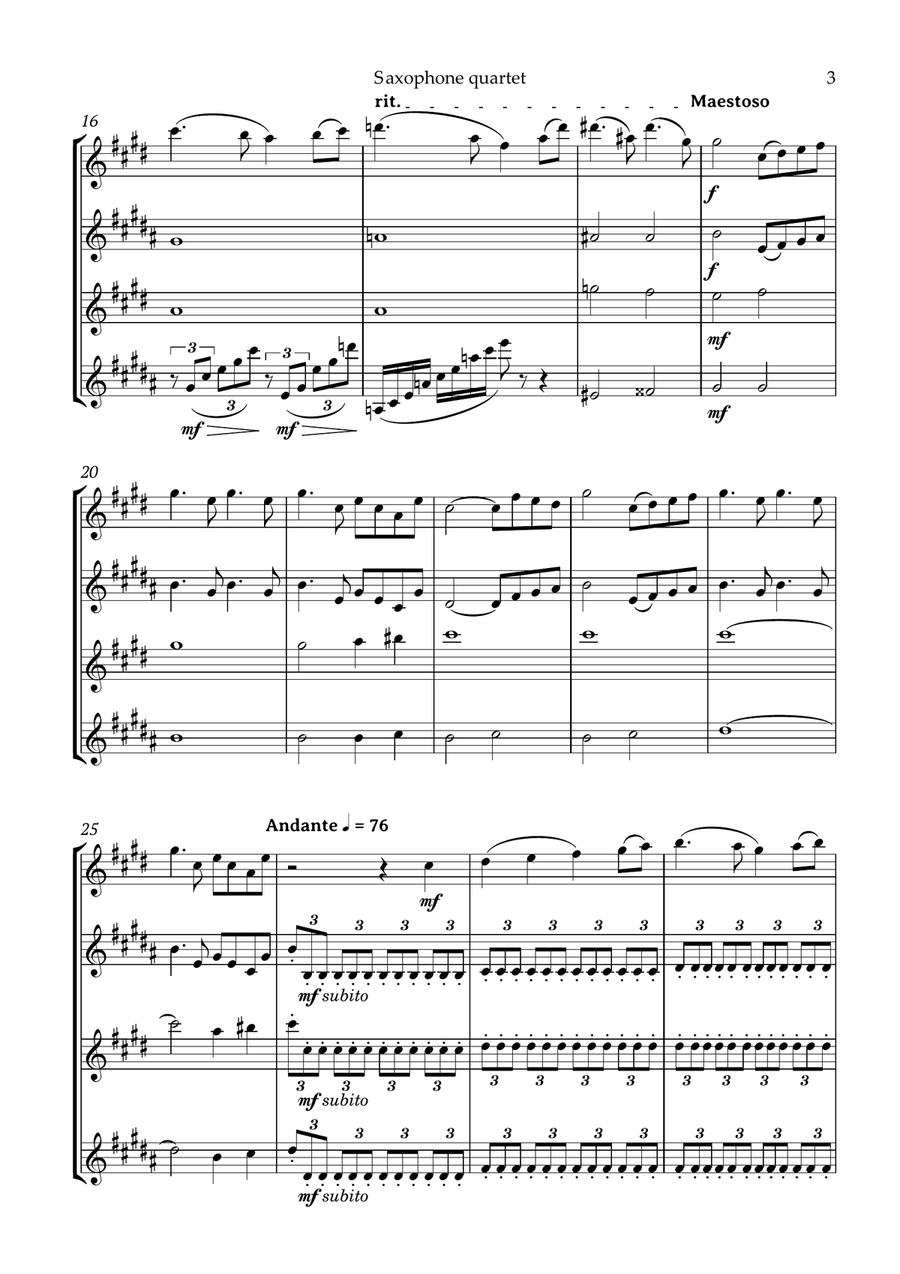 Swan Lake Tchaikovsky Saxophone Quartet Saxophone Quartet scores gallery preview page 4