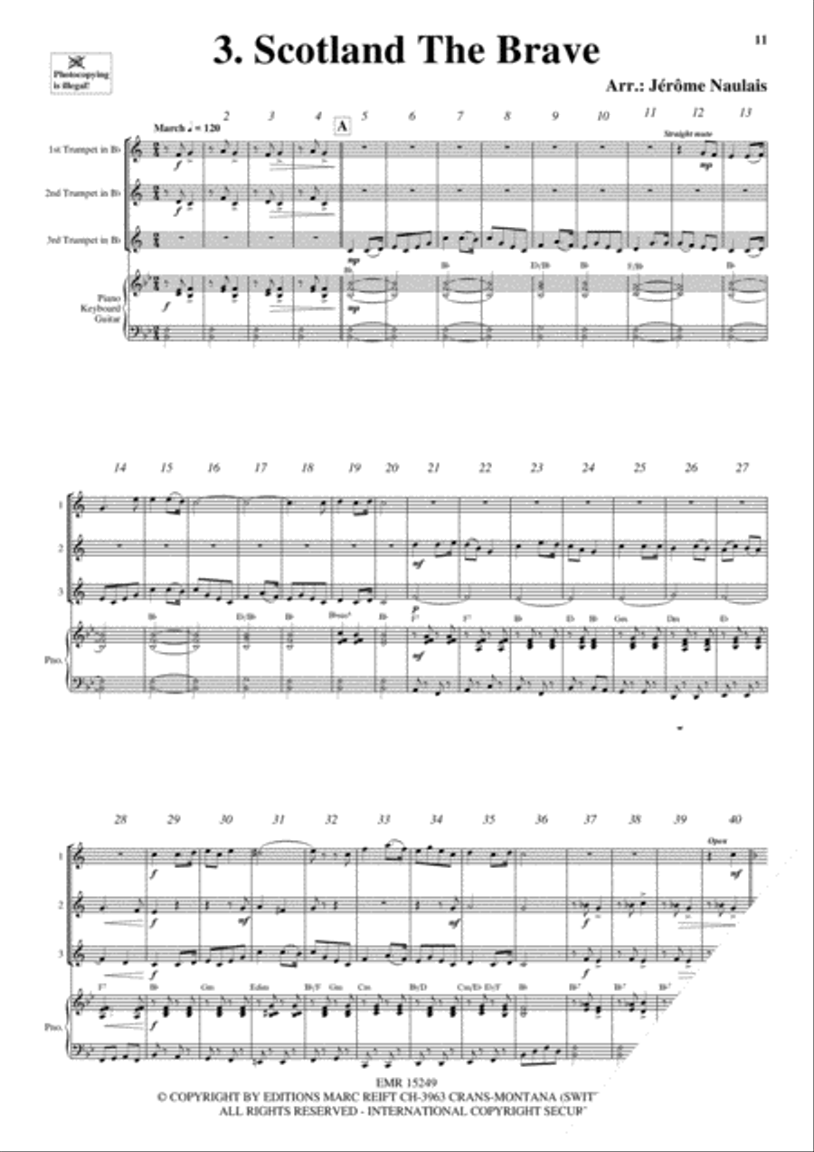 3 Trumpets & Piano Vol. 5 Trumpet Trio scores gallery preview page 5