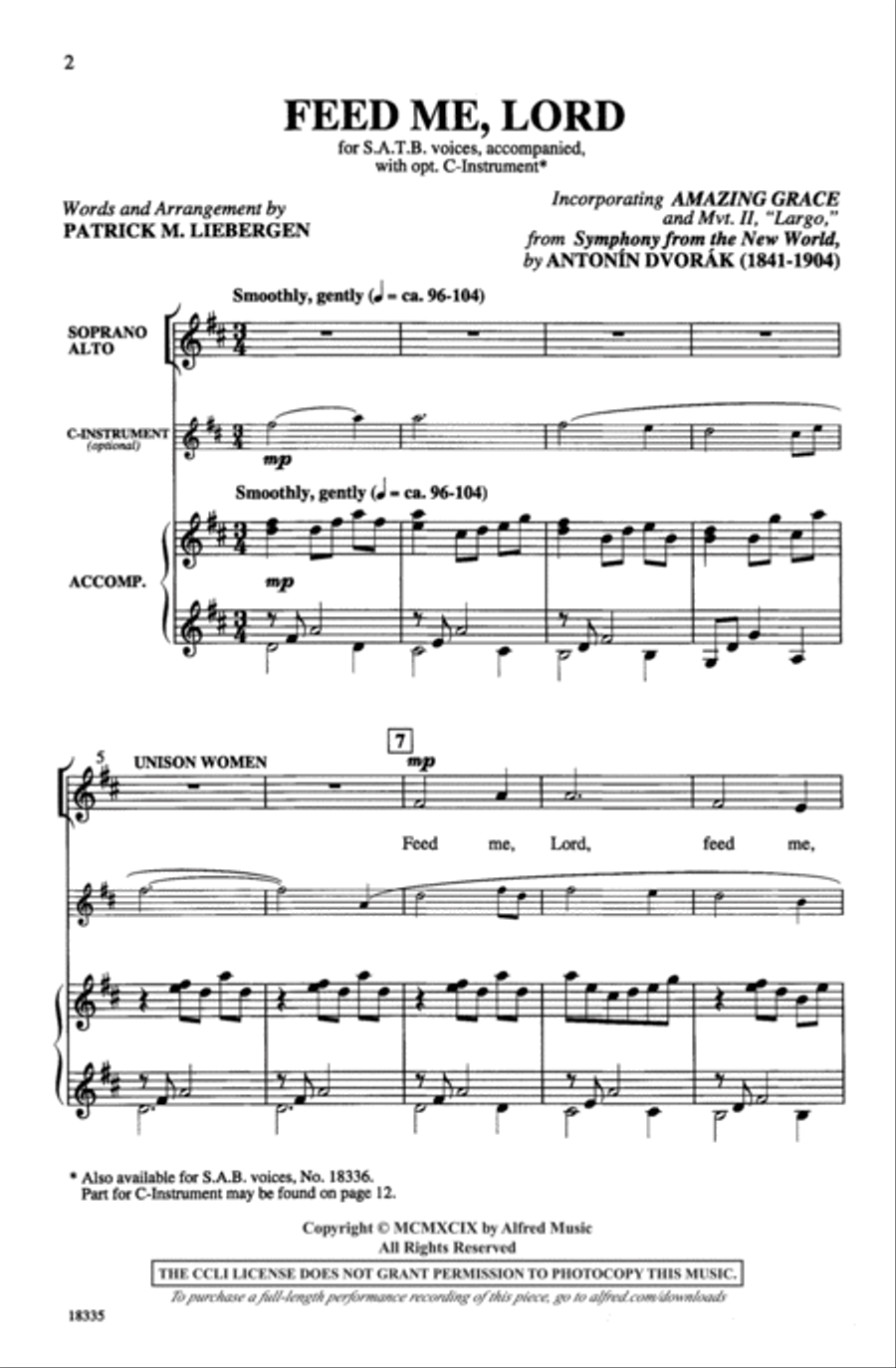 Feed Me, Lord Feed Me, Lord 4-Part scores gallery preview page 2