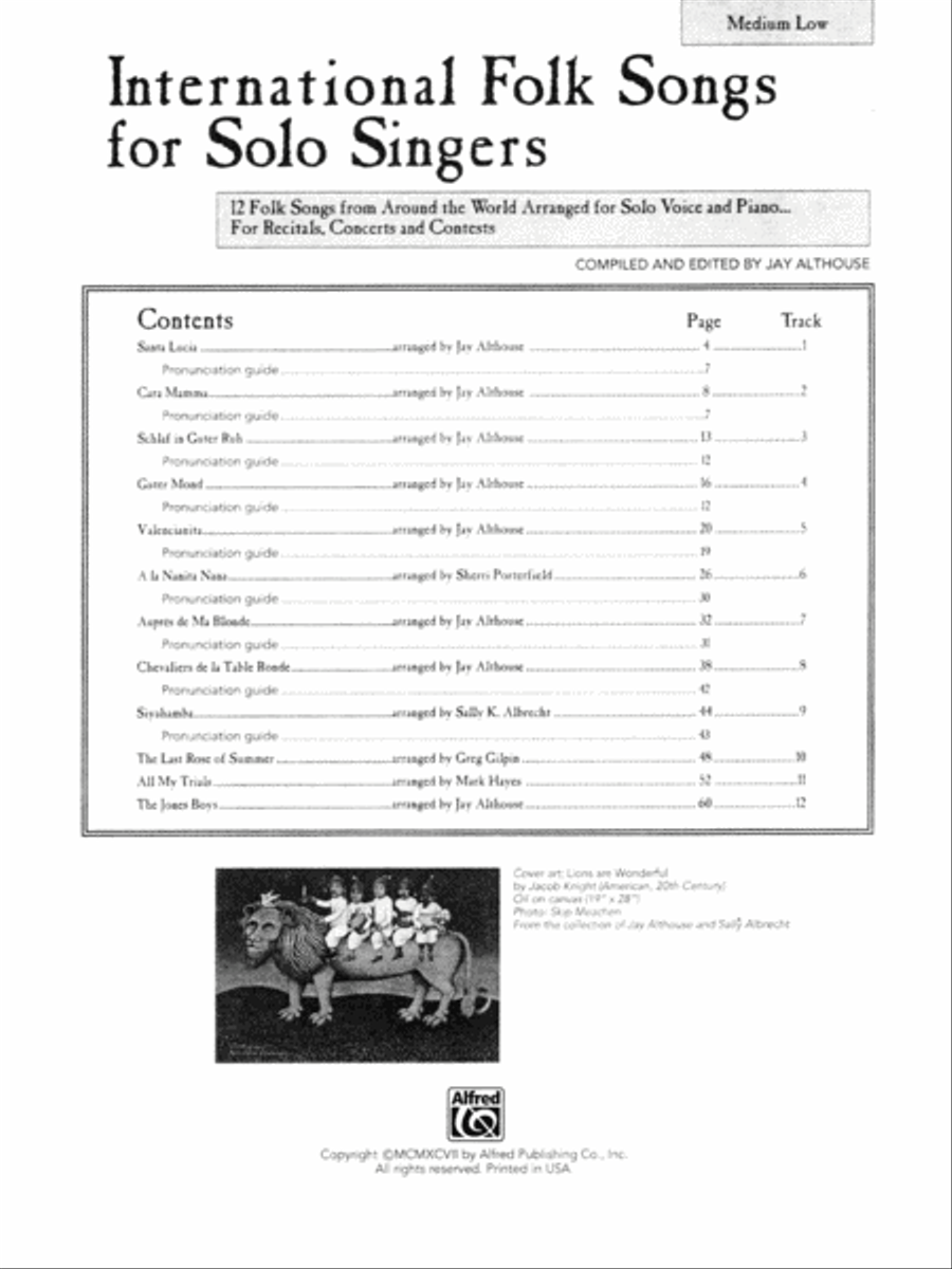 International Folk Songs for Solo Singers image number null