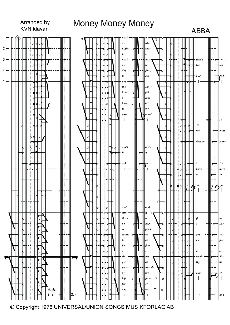 Money, Money, Money Money, Money, Money Voice scores gallery preview page 1