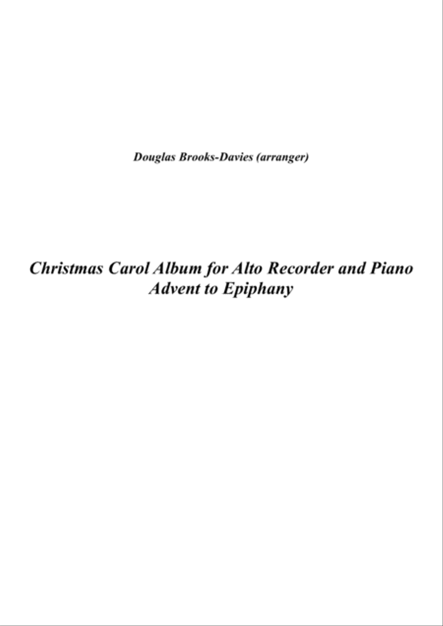 Christmas Carol Album for Alto Recorder and Piano: Advent to Epiphany image number null