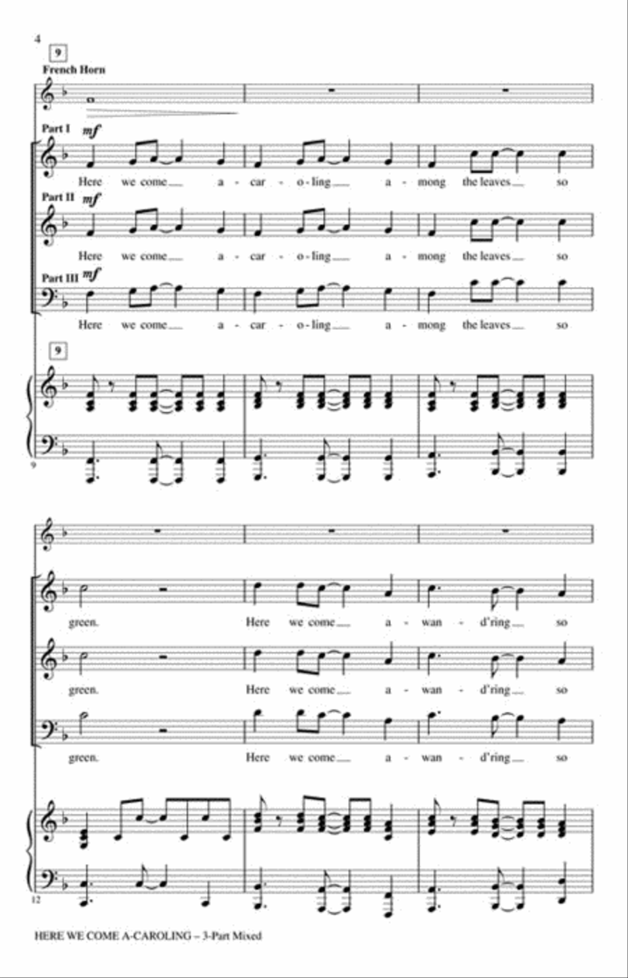 Here We Come A-Caroling Choir scores gallery preview page 3