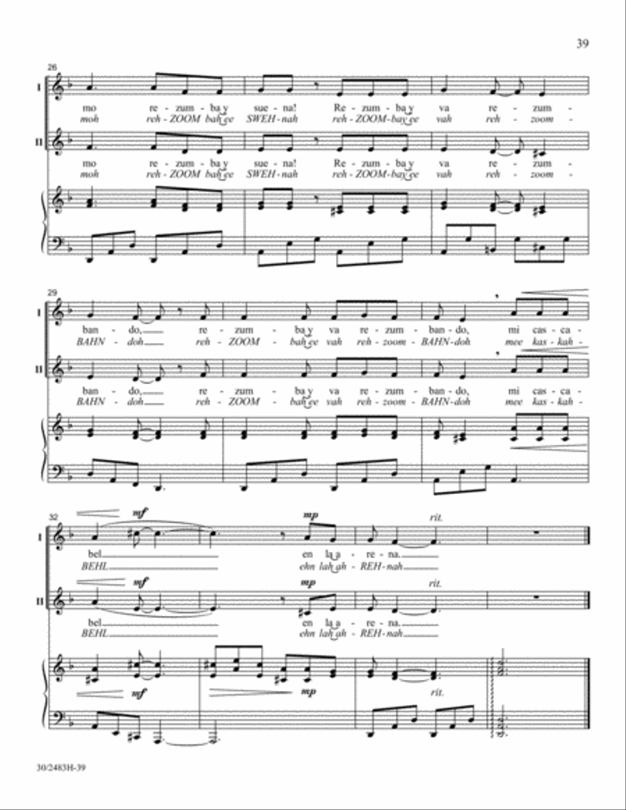 Friends to the North and Friends to the South Unison Choir scores gallery preview page 40