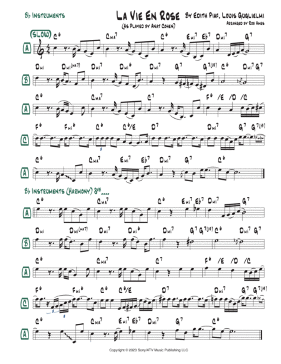 La Vie En Rose Piano scores gallery preview page 2