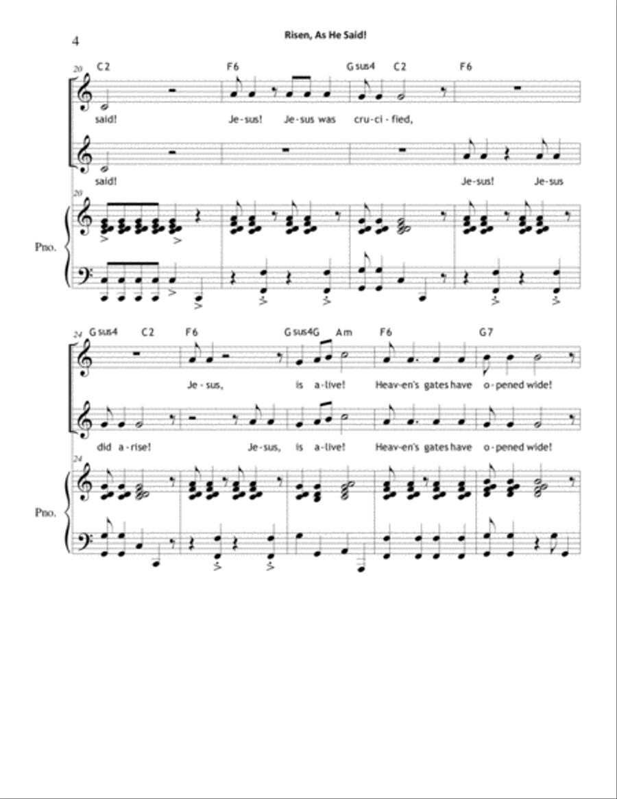 Risen, As He Said! (2-Part) SA scores gallery preview page 4